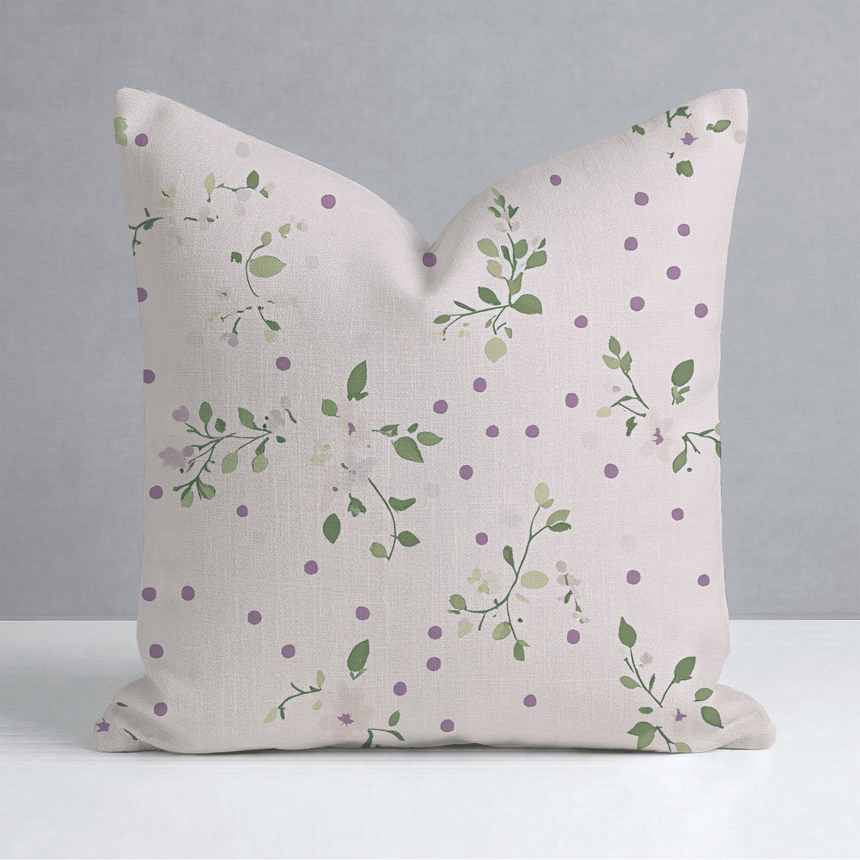 Dotted Garden Throw Pillow - Lemon Park
