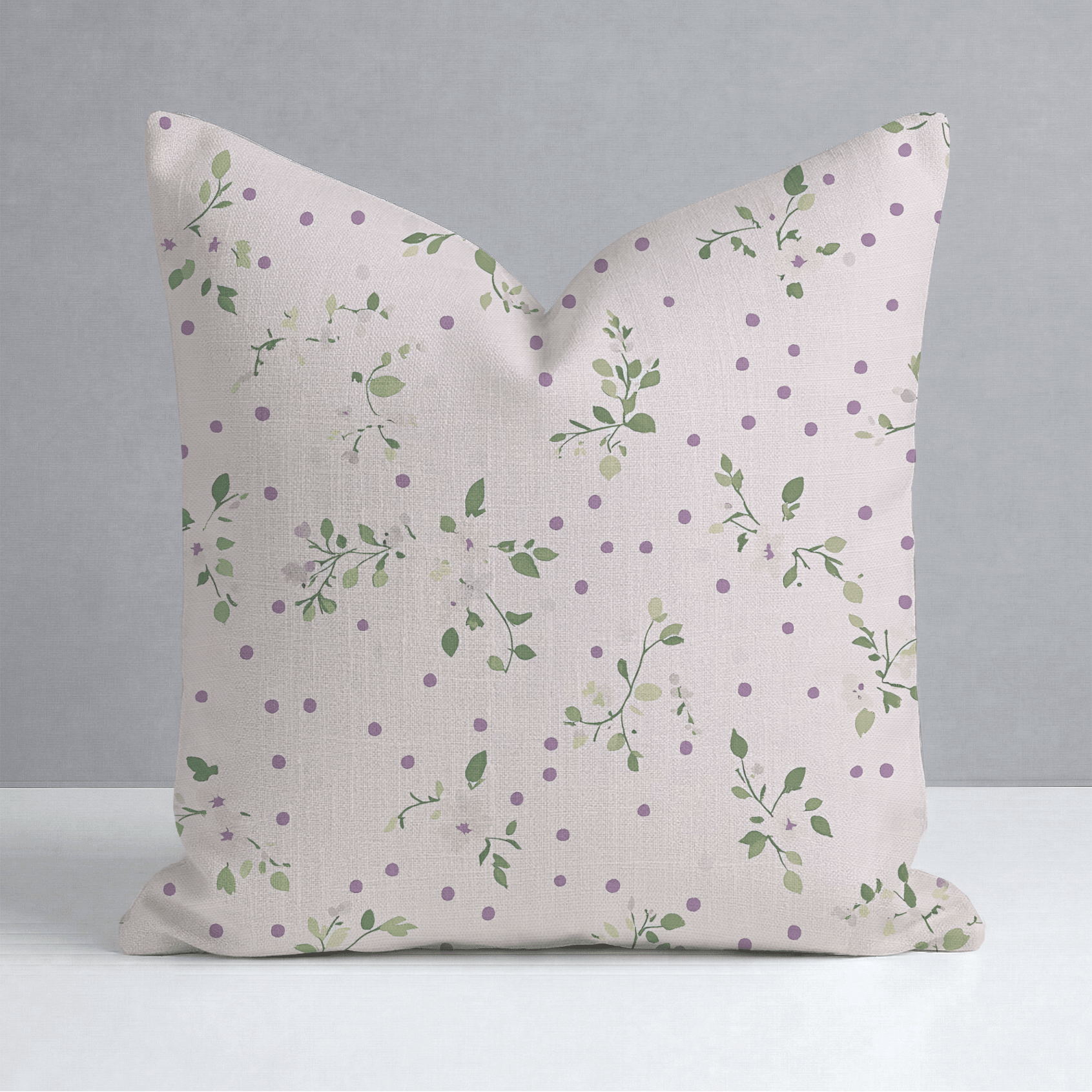 Dotted Garden Throw Pillow - Lemon Park