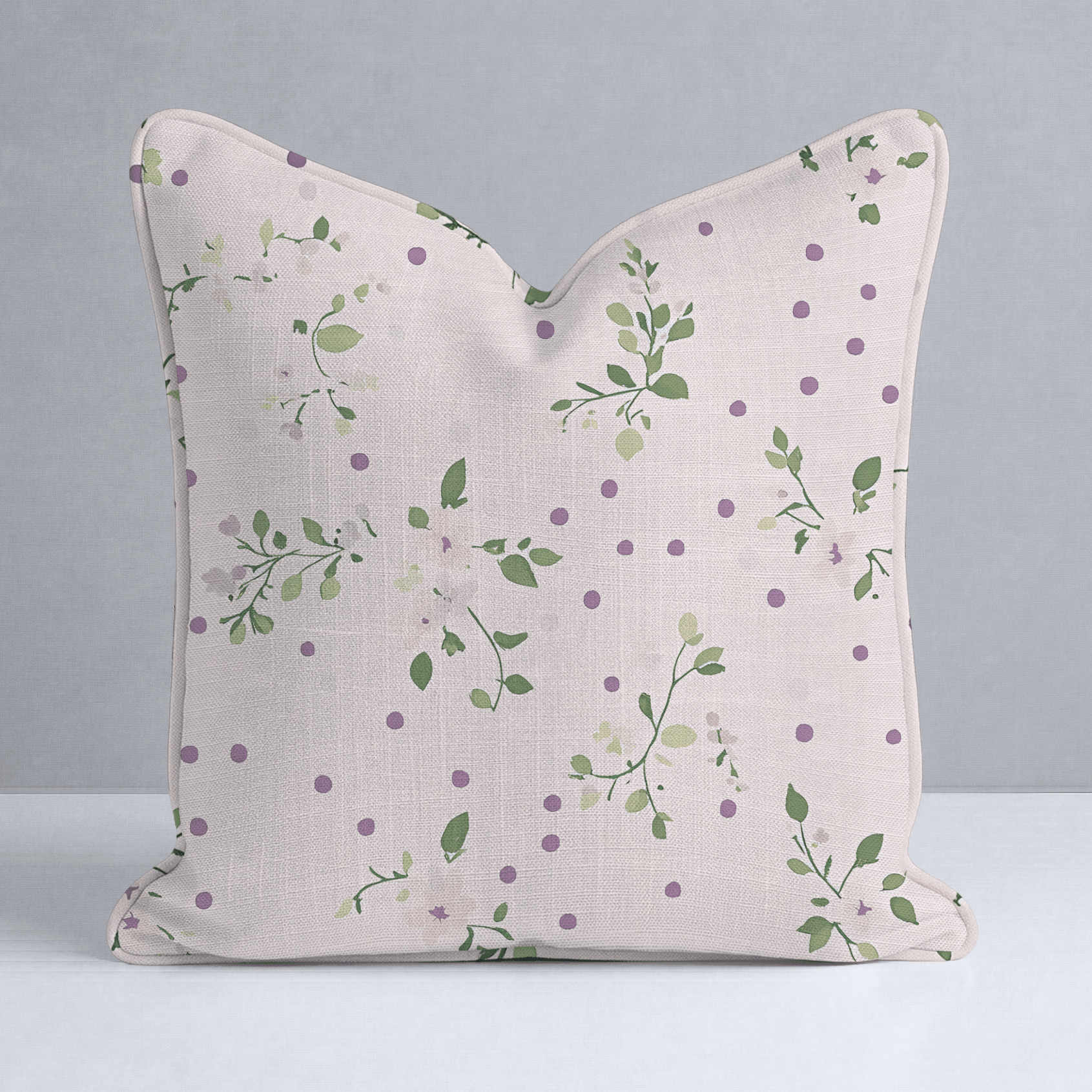 Dotted Garden Throw Pillow - Lemon Park