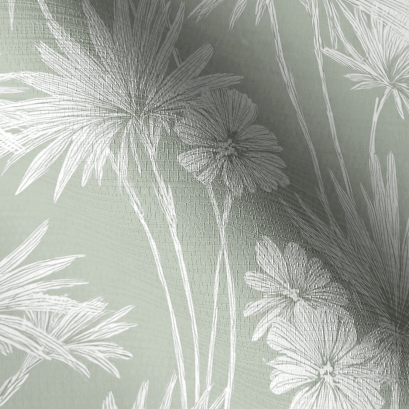 Drawn Palm Faux Grasscloth Wallpaper - Lemon Park
