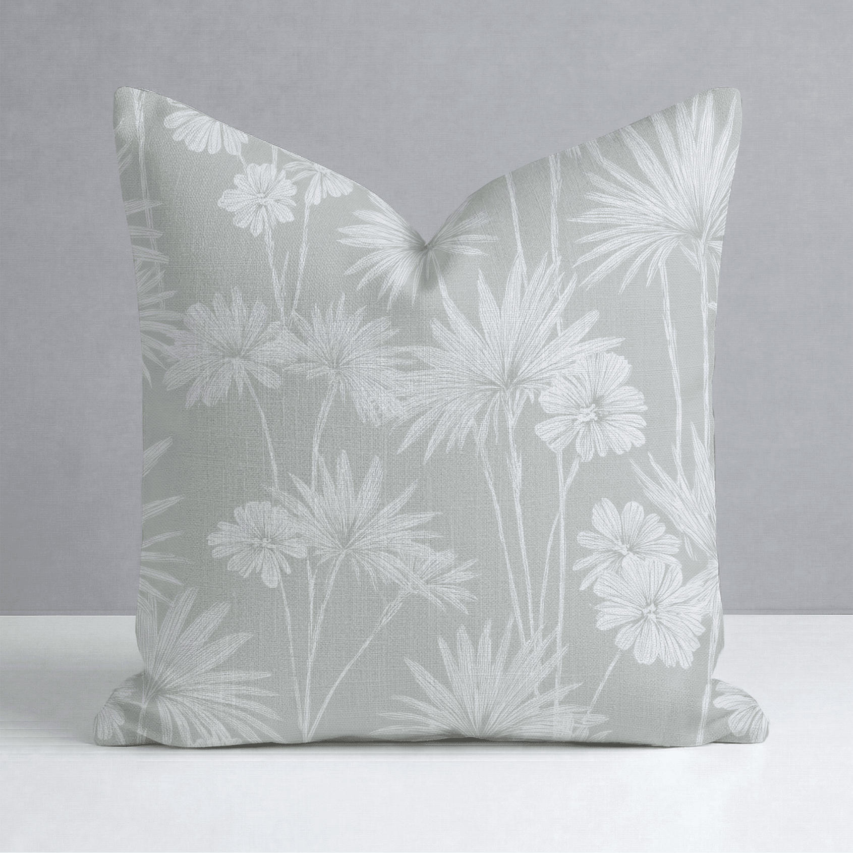 Drawn Palm Throw Pillow - Lemon Park