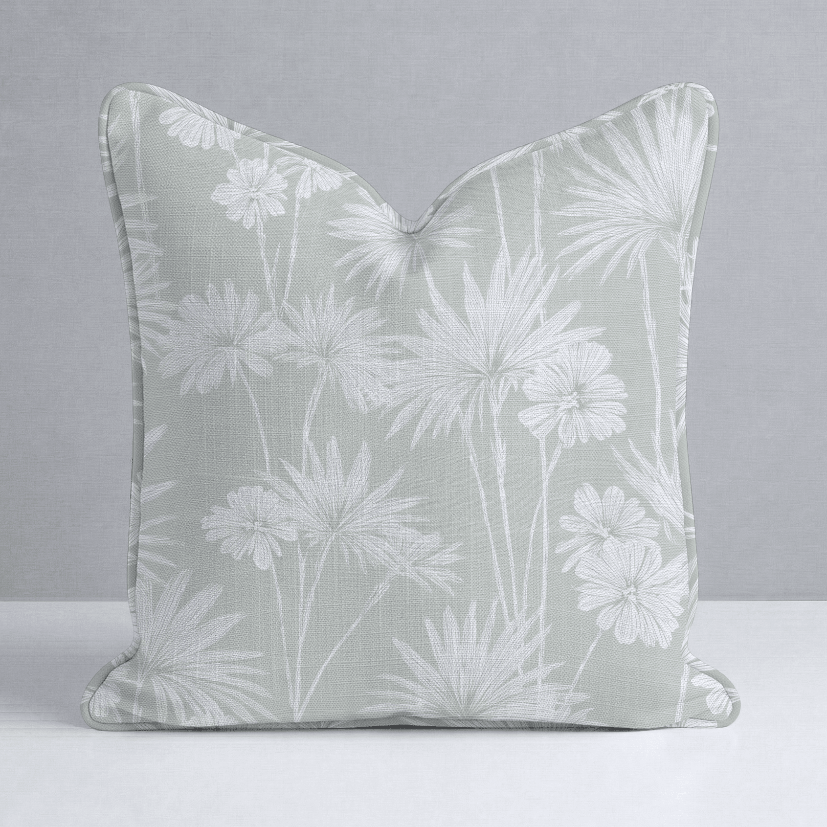 Drawn Palm Throw Pillow - Lemon Park