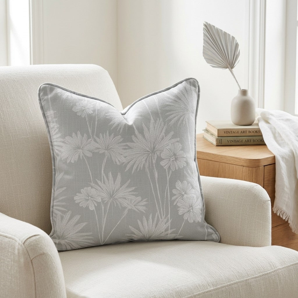 Drawn Palm Throw Pillow - Lemon Park