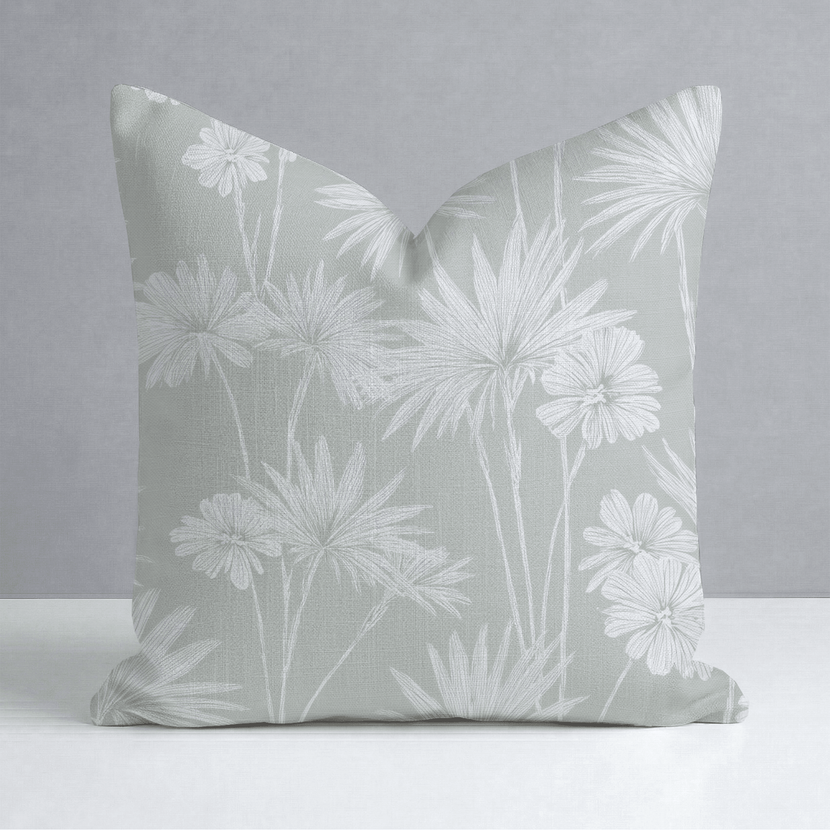 Drawn Palm Throw Pillow - Lemon Park