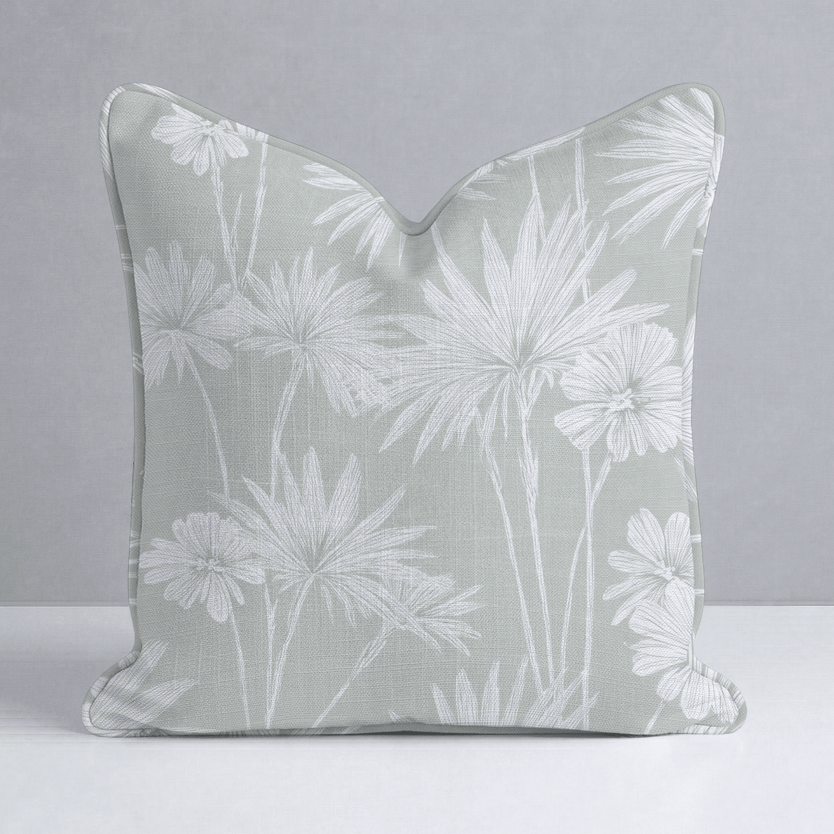 Drawn Palm Throw Pillow - Lemon Park