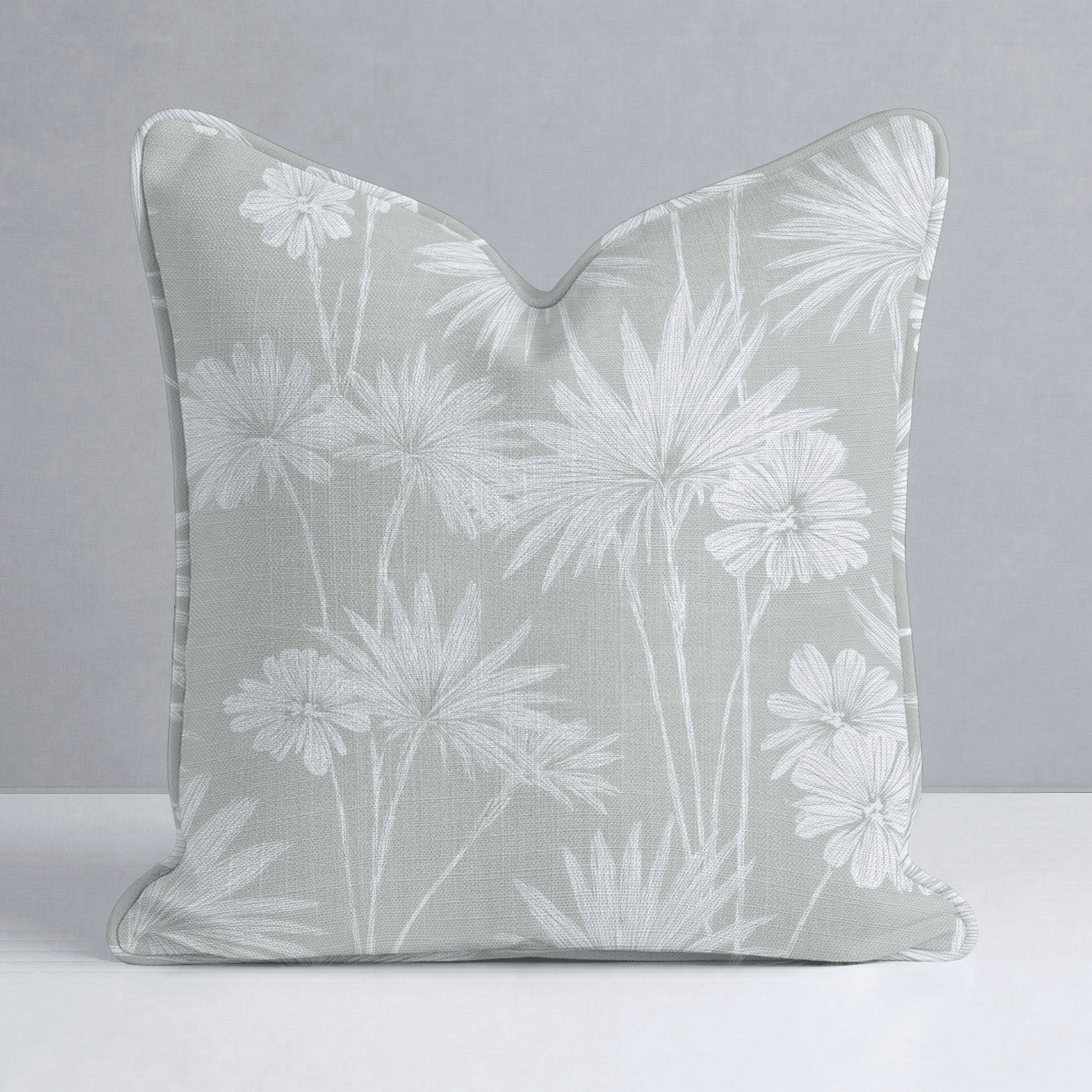 Drawn Palm Throw Pillow - Lemon Park