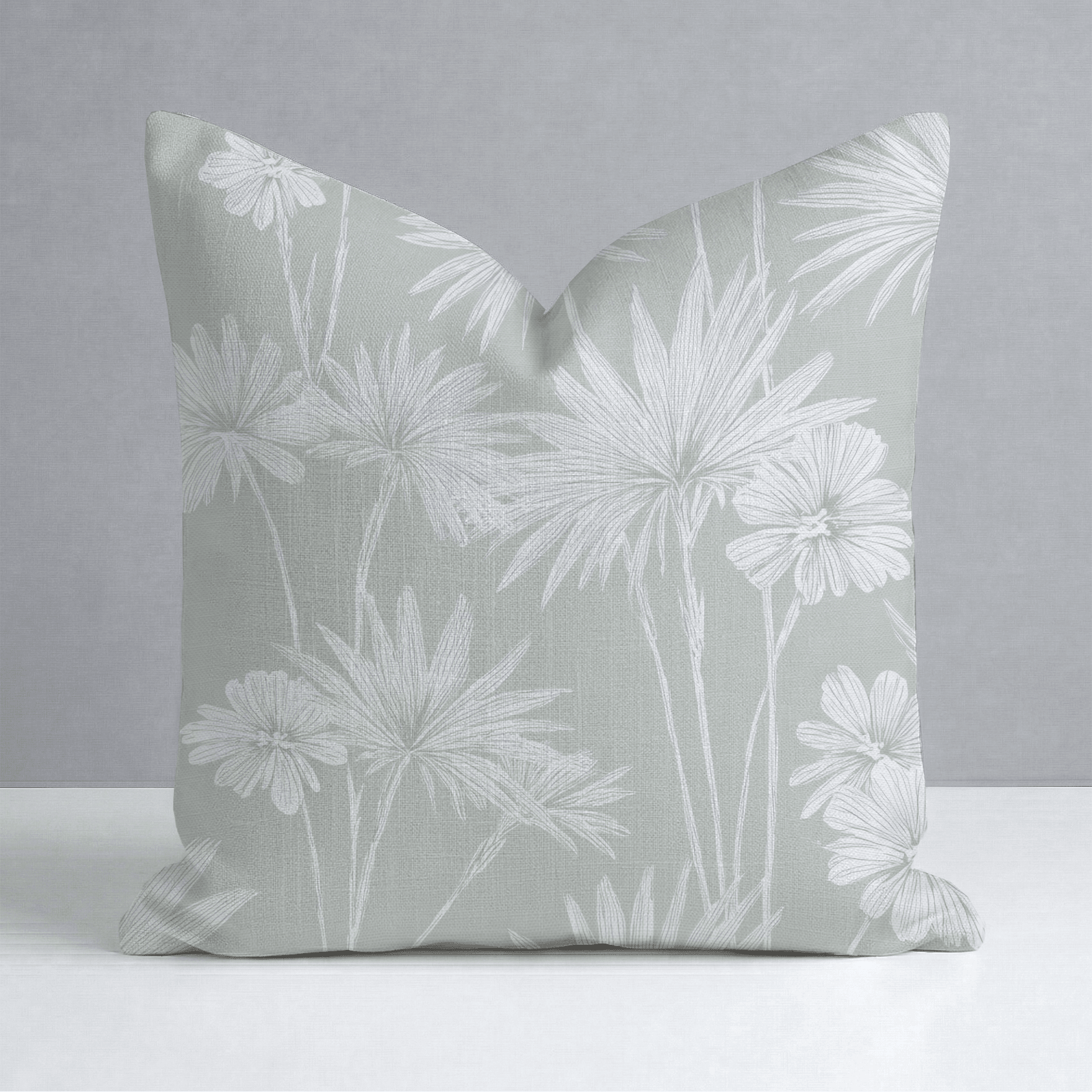 Drawn Palm Throw Pillow - Lemon Park