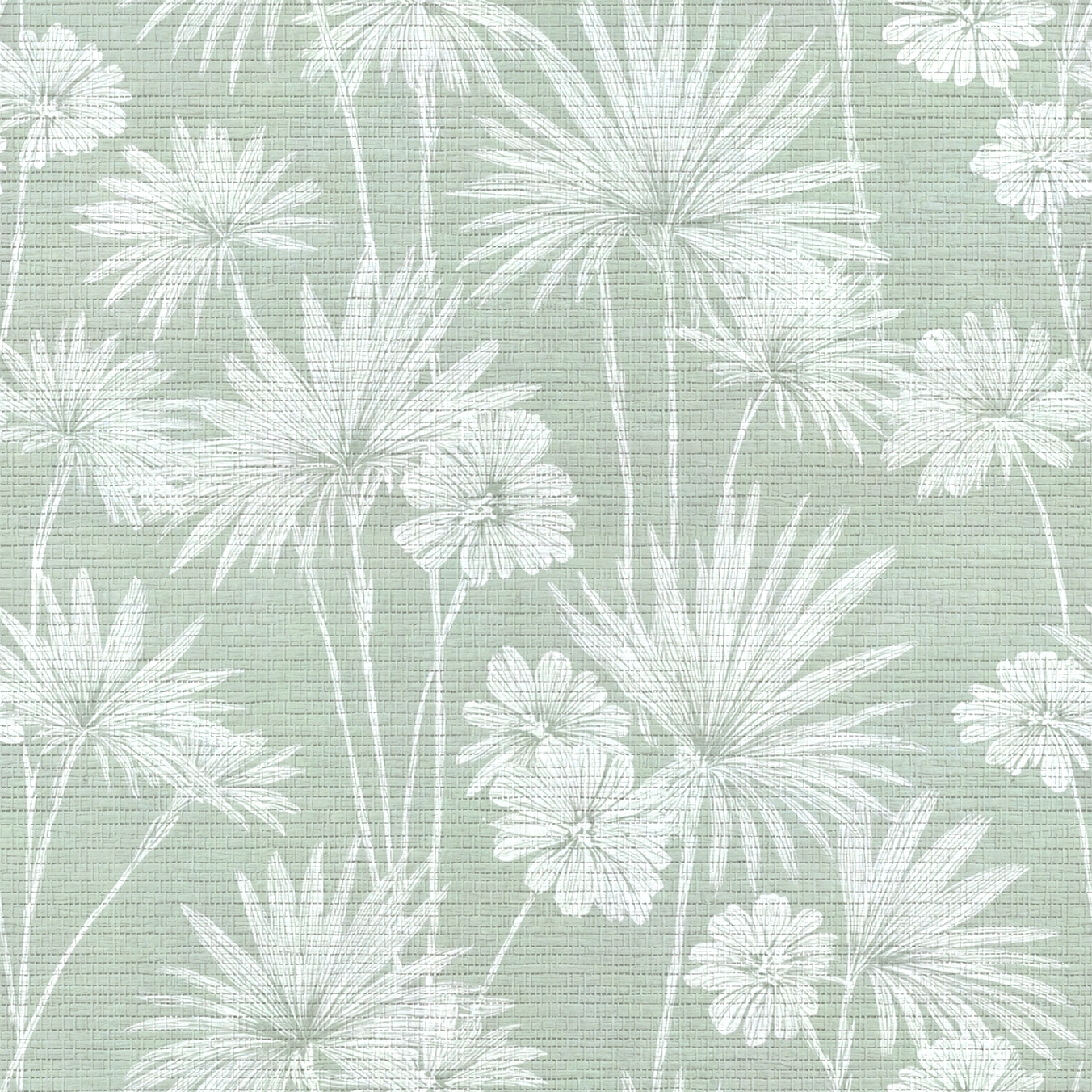 Drawn Palm Faux Grasscloth Wallpaper