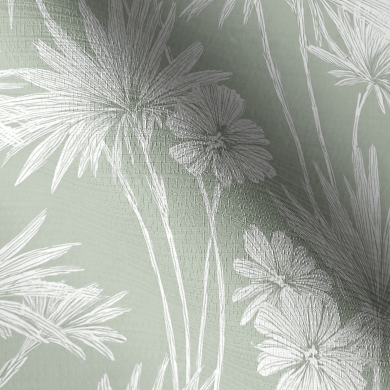 Drawn Palm Faux Grasscloth Wallpaper
