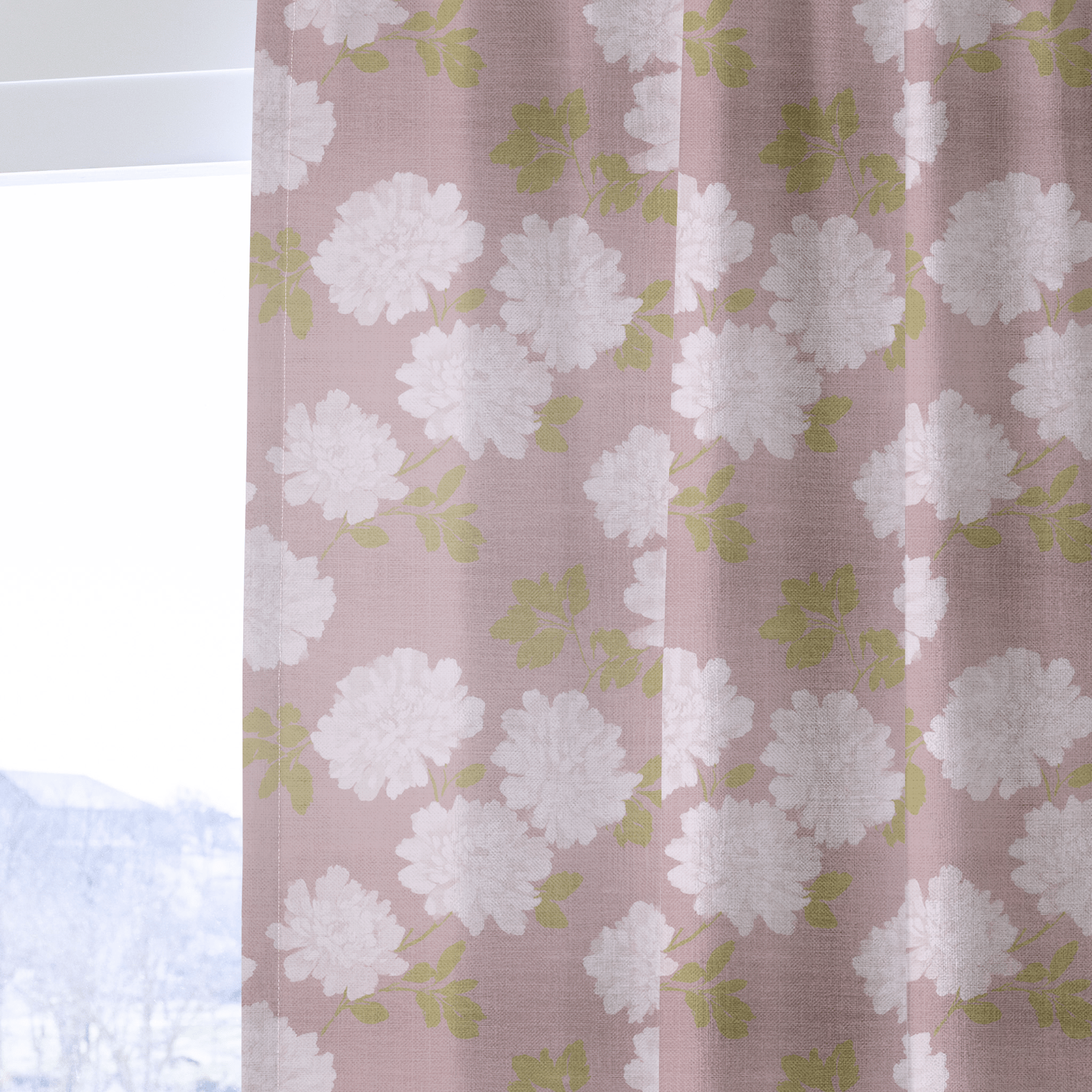 Dusty Rose Peonies - Drapery - Lemon Park