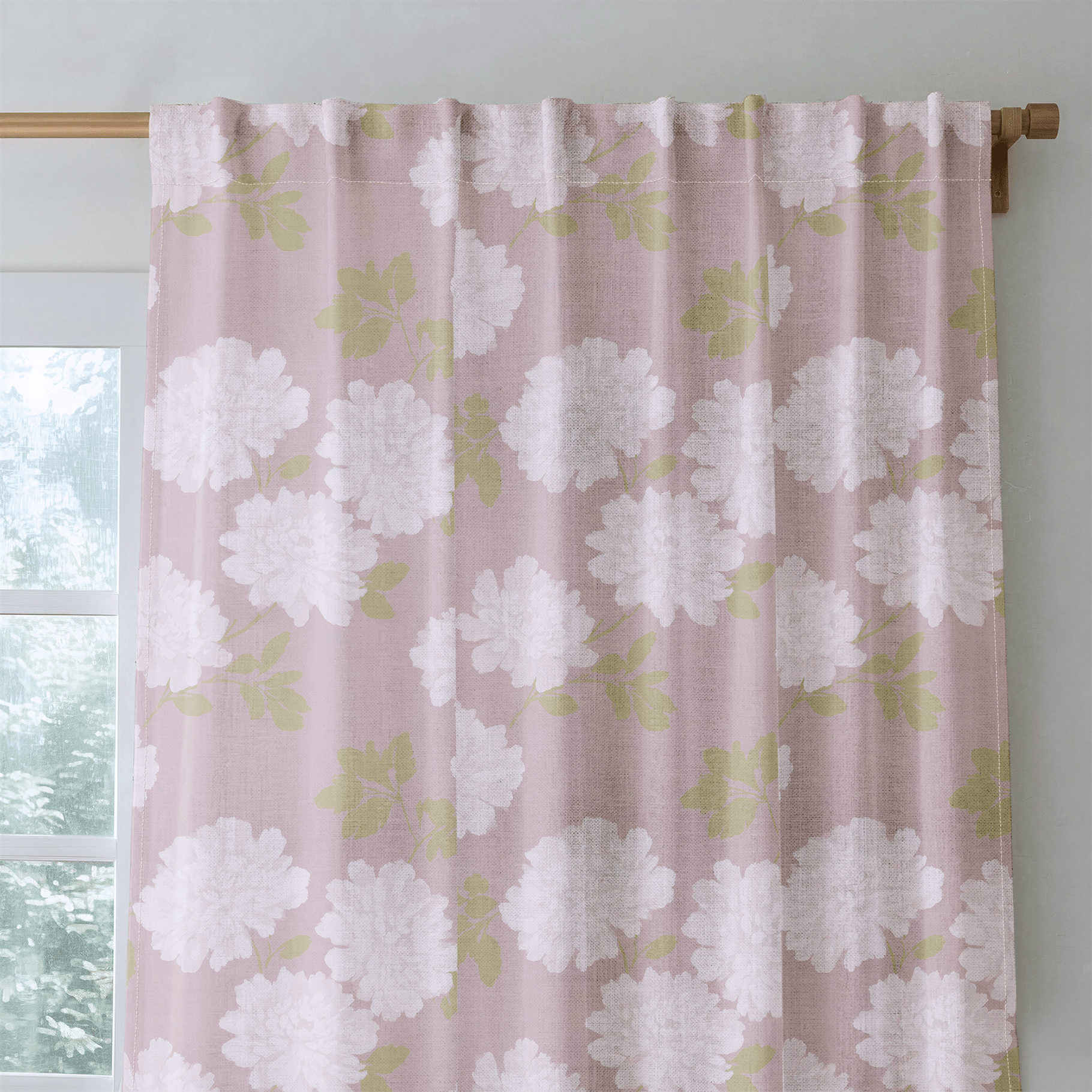 Dusty Rose Peonies - Drapery - Lemon Park