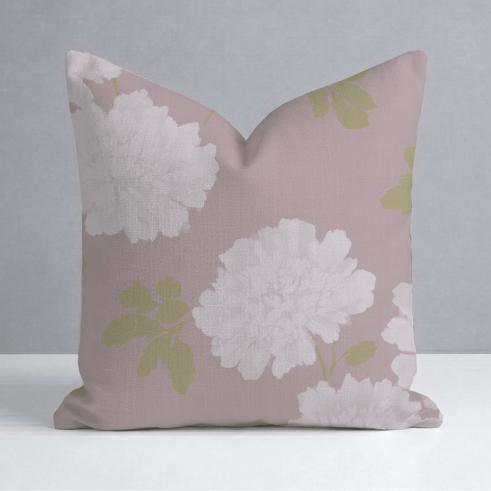 Dusty Rose Peonies Throw Pillow - Lemon Park