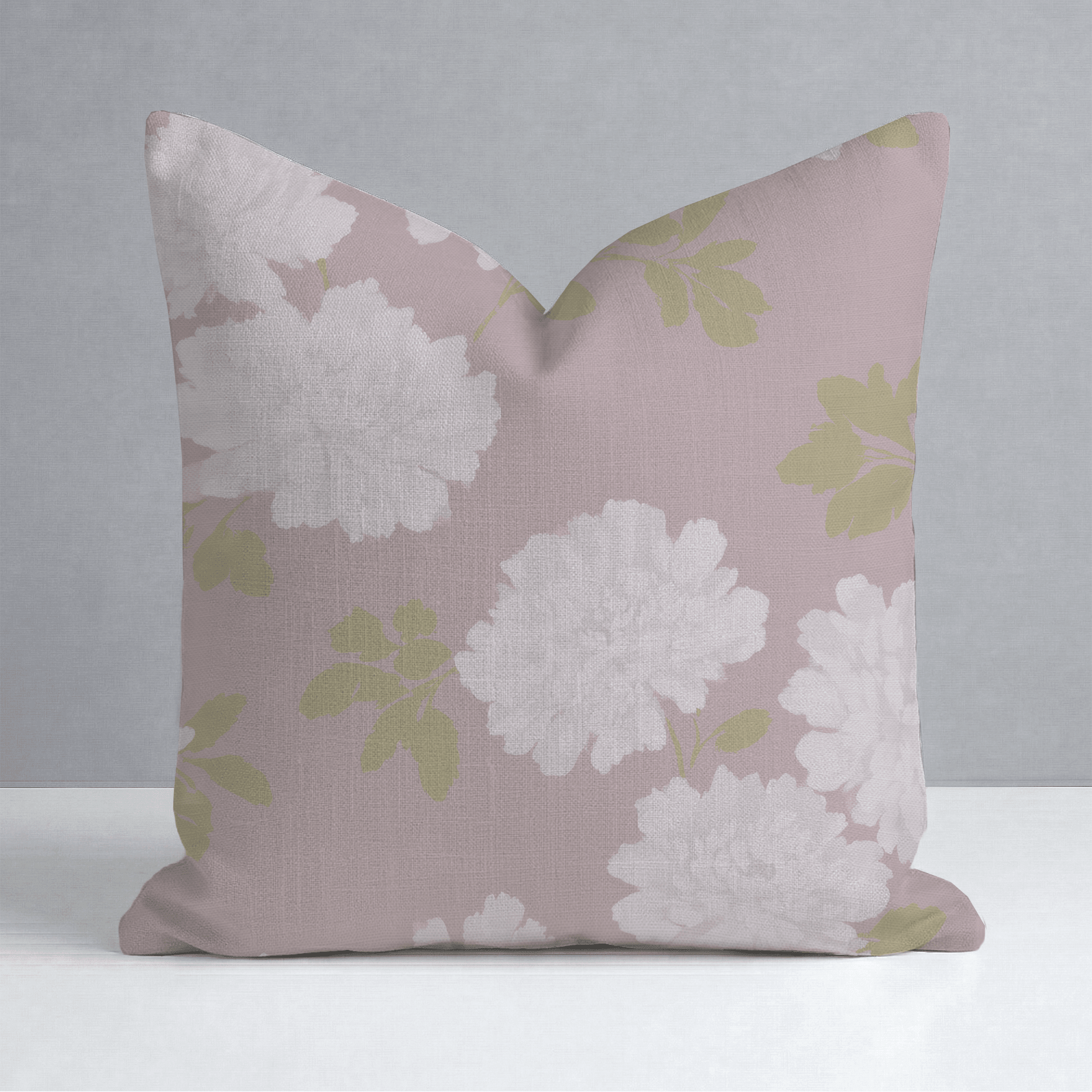 Dusty Rose Peonies Throw Pillow - Lemon Park