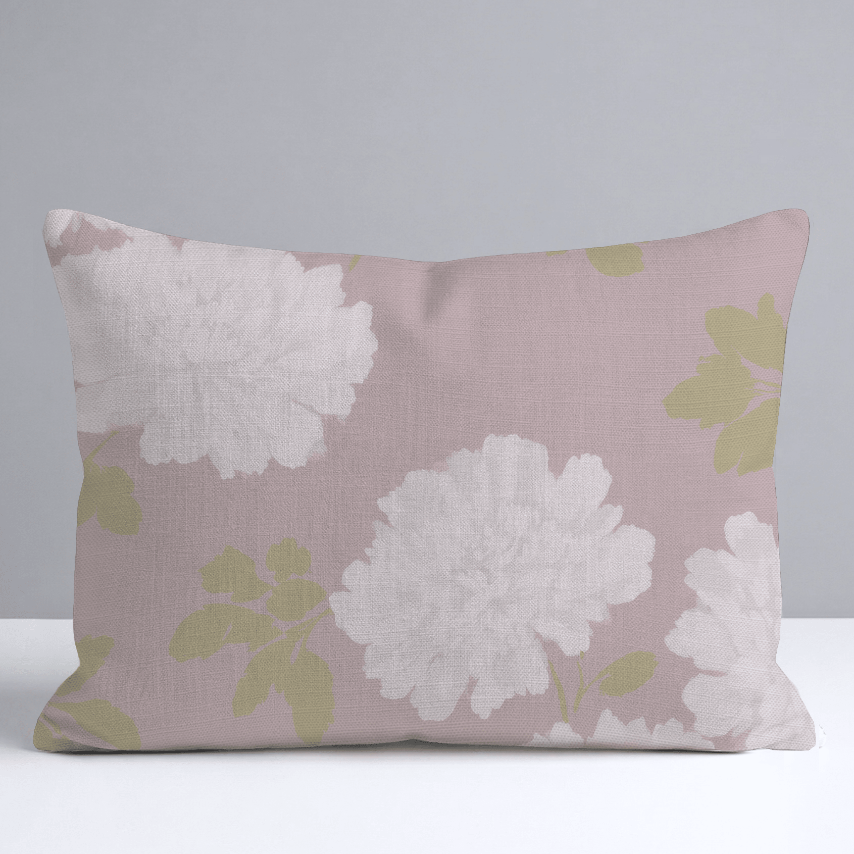 Dusty Rose Peonies Throw Pillow - Lemon Park