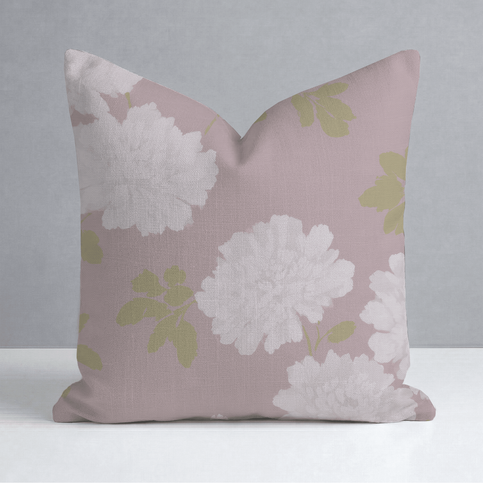 Dusty Rose Peonies Throw Pillow - Lemon Park