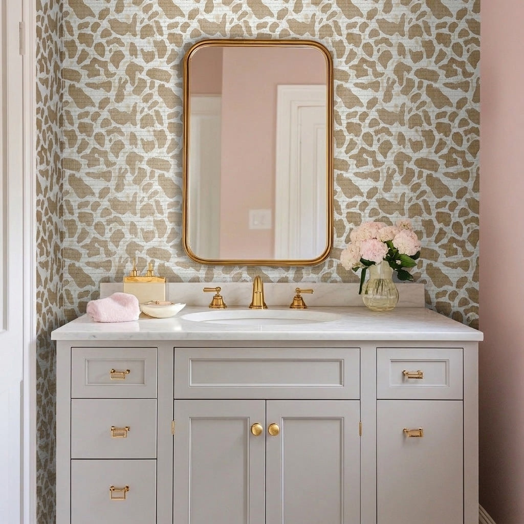 Fawn Glow Faux Grasscloth Wallpaper