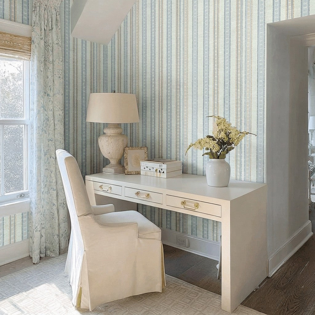 Ribbon Rows Faux Grasscloth Wallpaper
