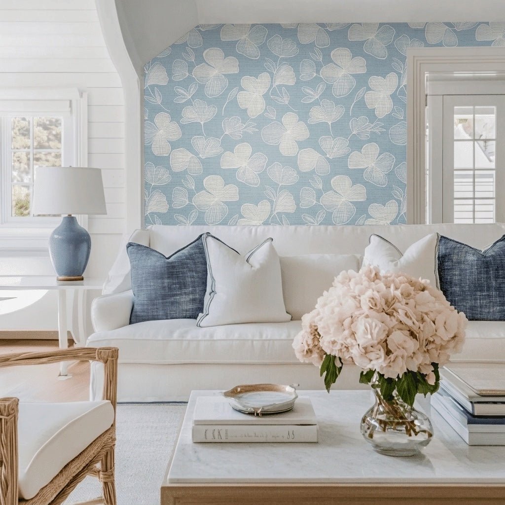 East Hampton Faux Grasscloth Wallpaper - Lemon Park