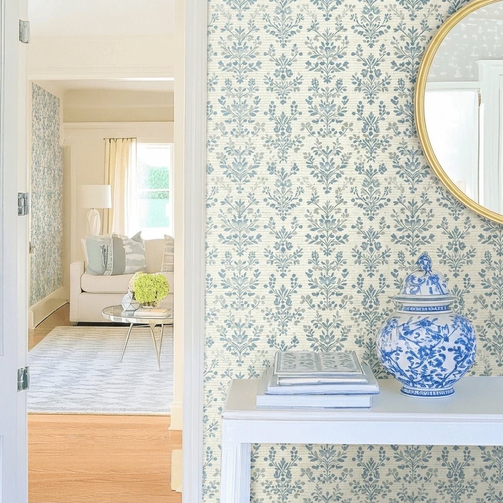 Eden Faux Grasscloth Wallpaper - Lemon Park