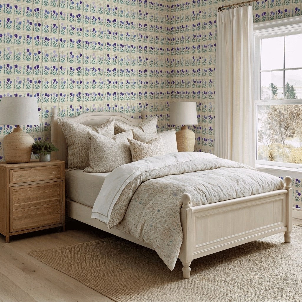 Garden Panel Faux Grasscloth Wallpaper