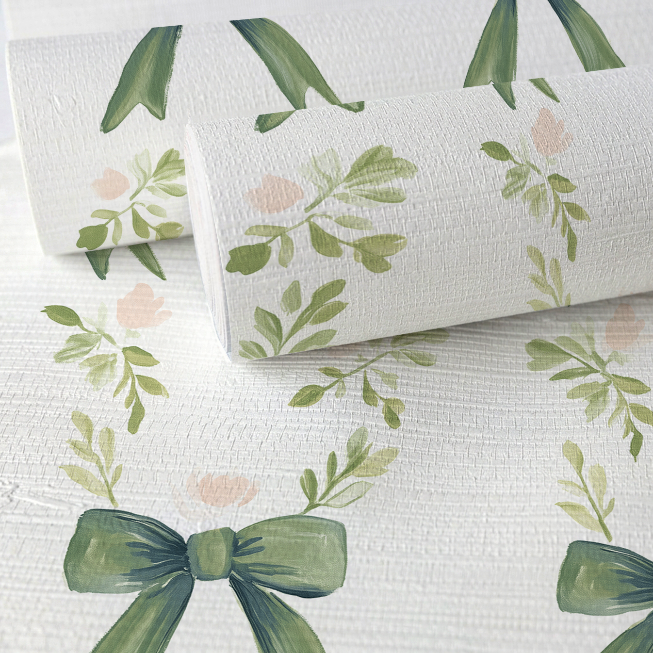 Elegant Emerald Faux Grasscloth Wallpaper