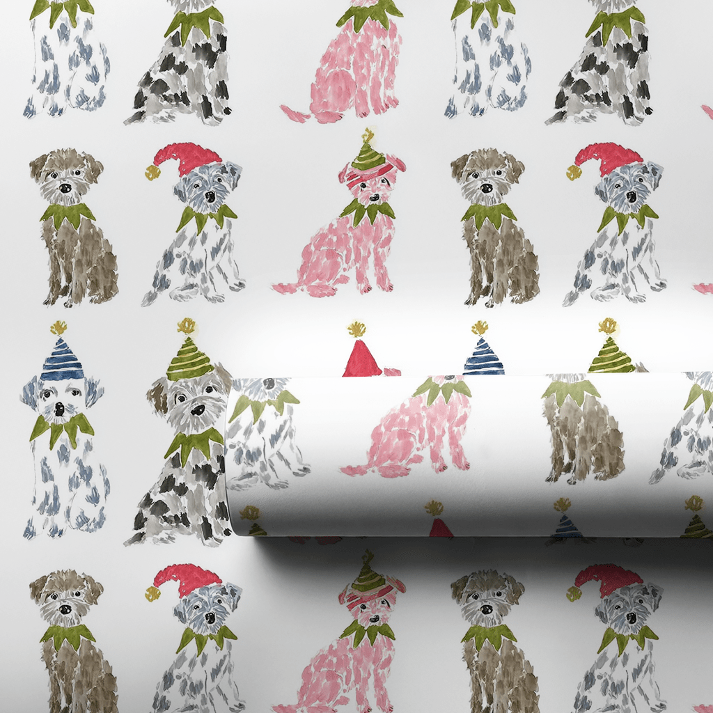 Elf Pups - Wrapping Paper - Lemon Park