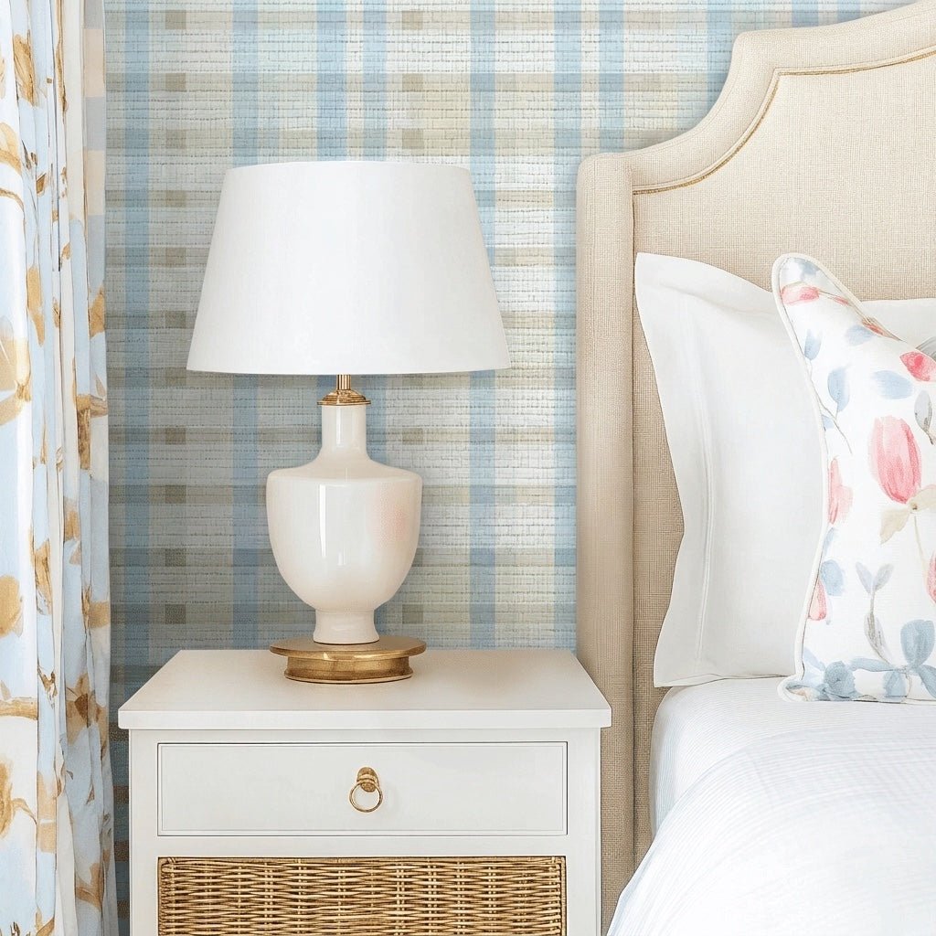 Elizabeth Faux Grasscloth Wallpaper - Lemon Park