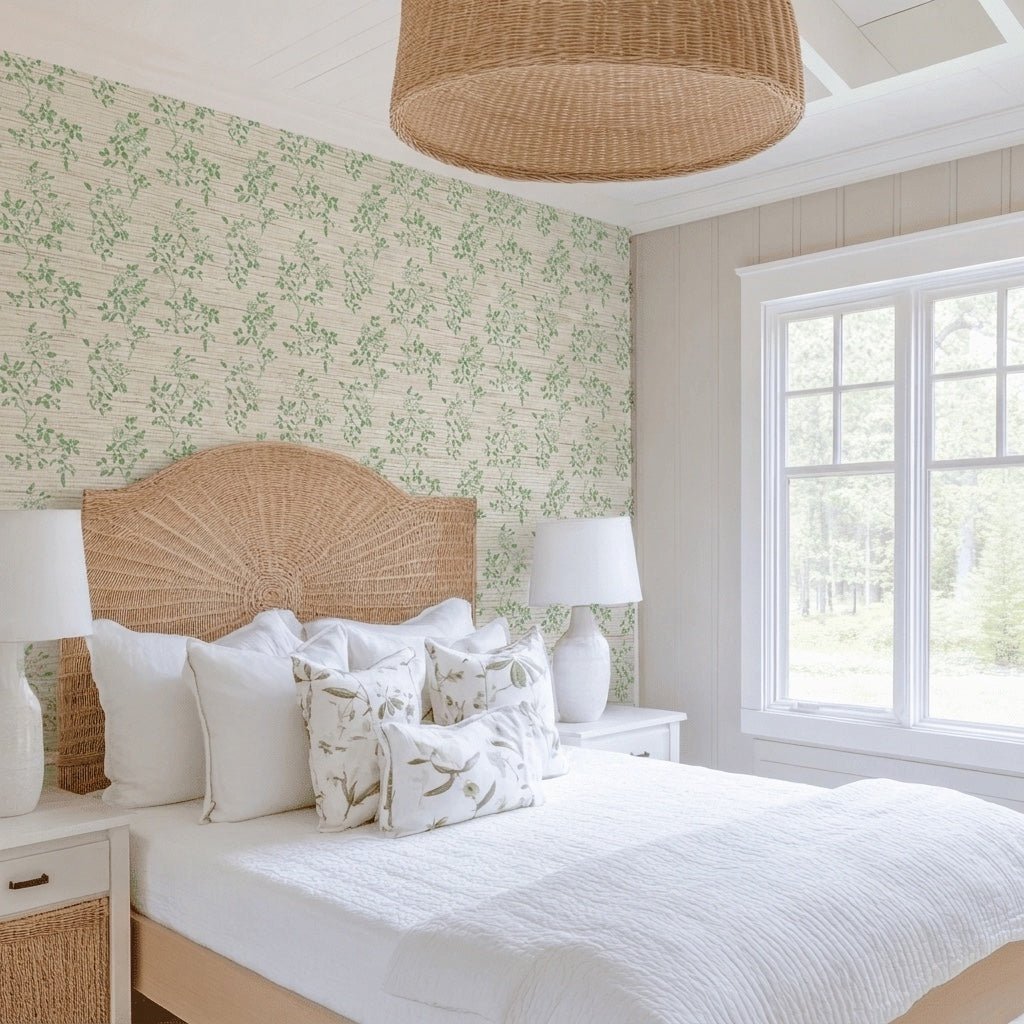 Ella Grace Faux Grasscloth Wallpaper - Lemon Park