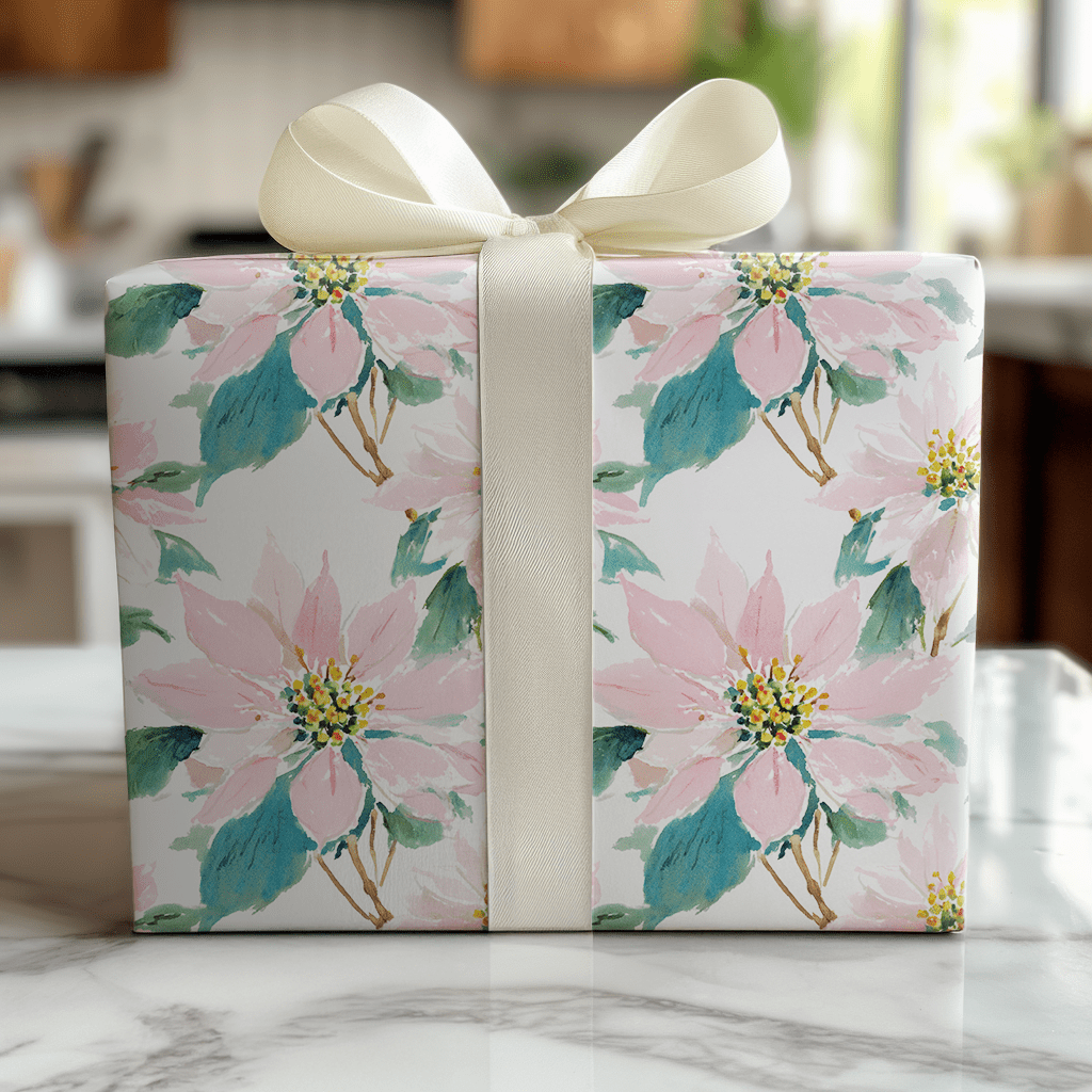 Ella Poinseta - Wrapping Paper - Lemon Park