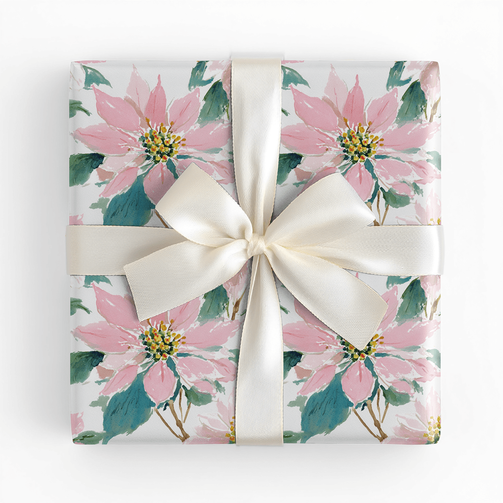 Ella Poinseta - Wrapping Paper - Lemon Park