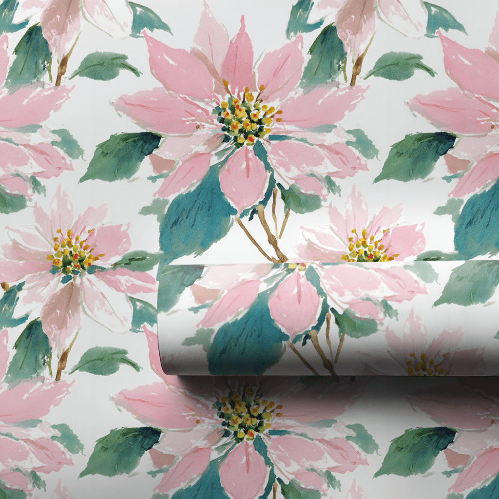 Ella Poinseta - Wrapping Paper - Lemon Park