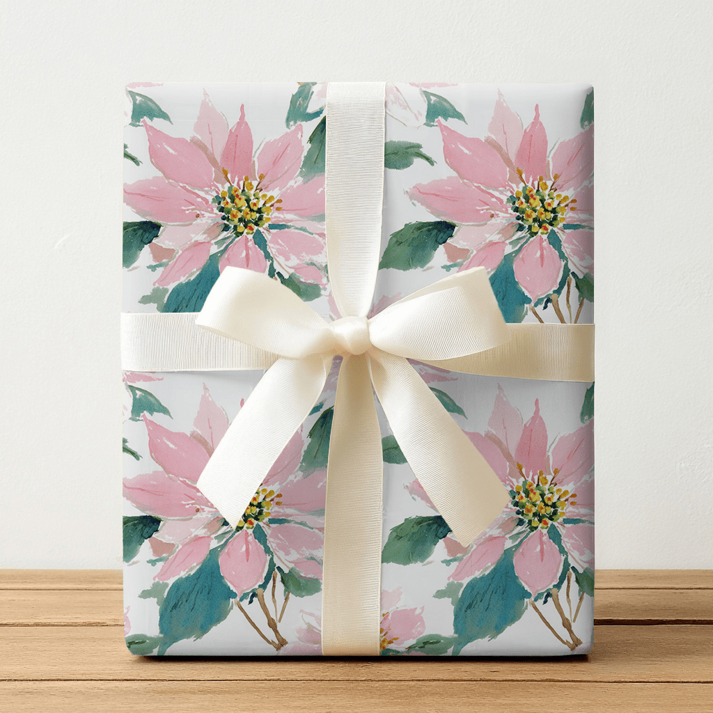 Ella Poinseta - Wrapping Paper - Lemon Park