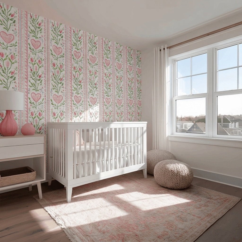 Ever After Stripe Faux Grasscloth Wallpaper - Lemon Park
