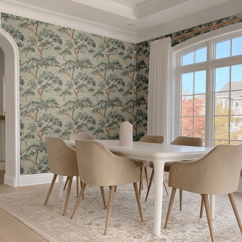 Everdene Grove Faux Grasscloth Wallpaper - Lemon Park