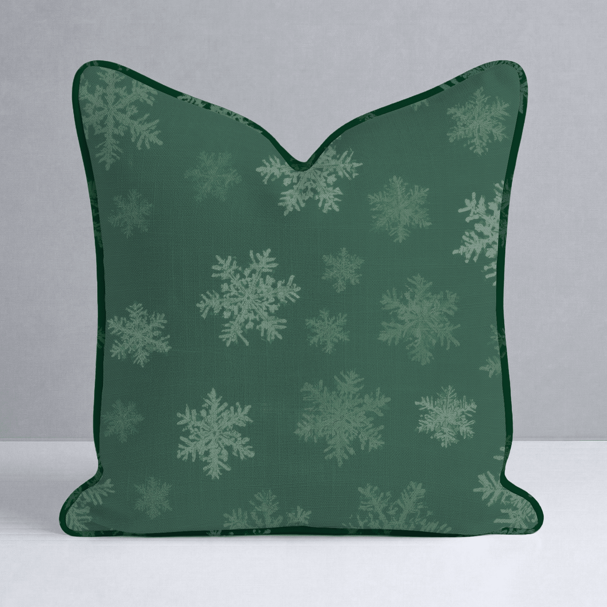 Evergreen Snowflakes Throw Pillow - Lemon Park