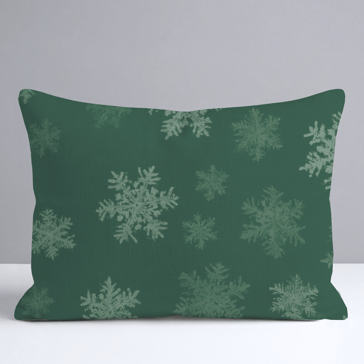 Evergreen Snowflakes Throw Pillow - Lemon Park