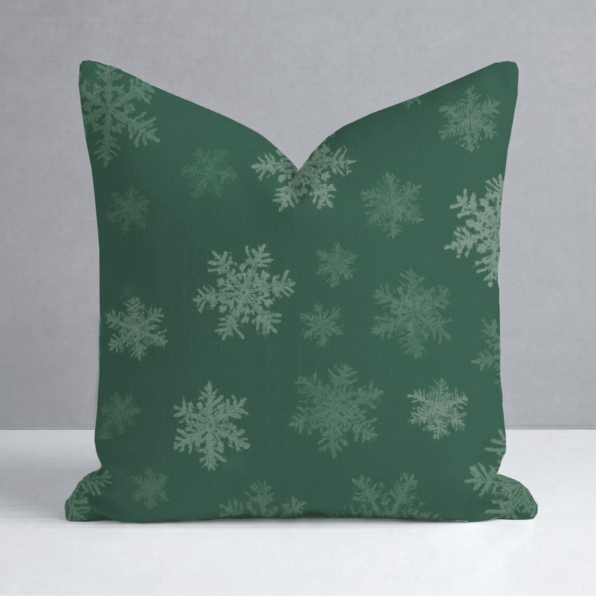 Evergreen Snowflakes Throw Pillow - Lemon Park
