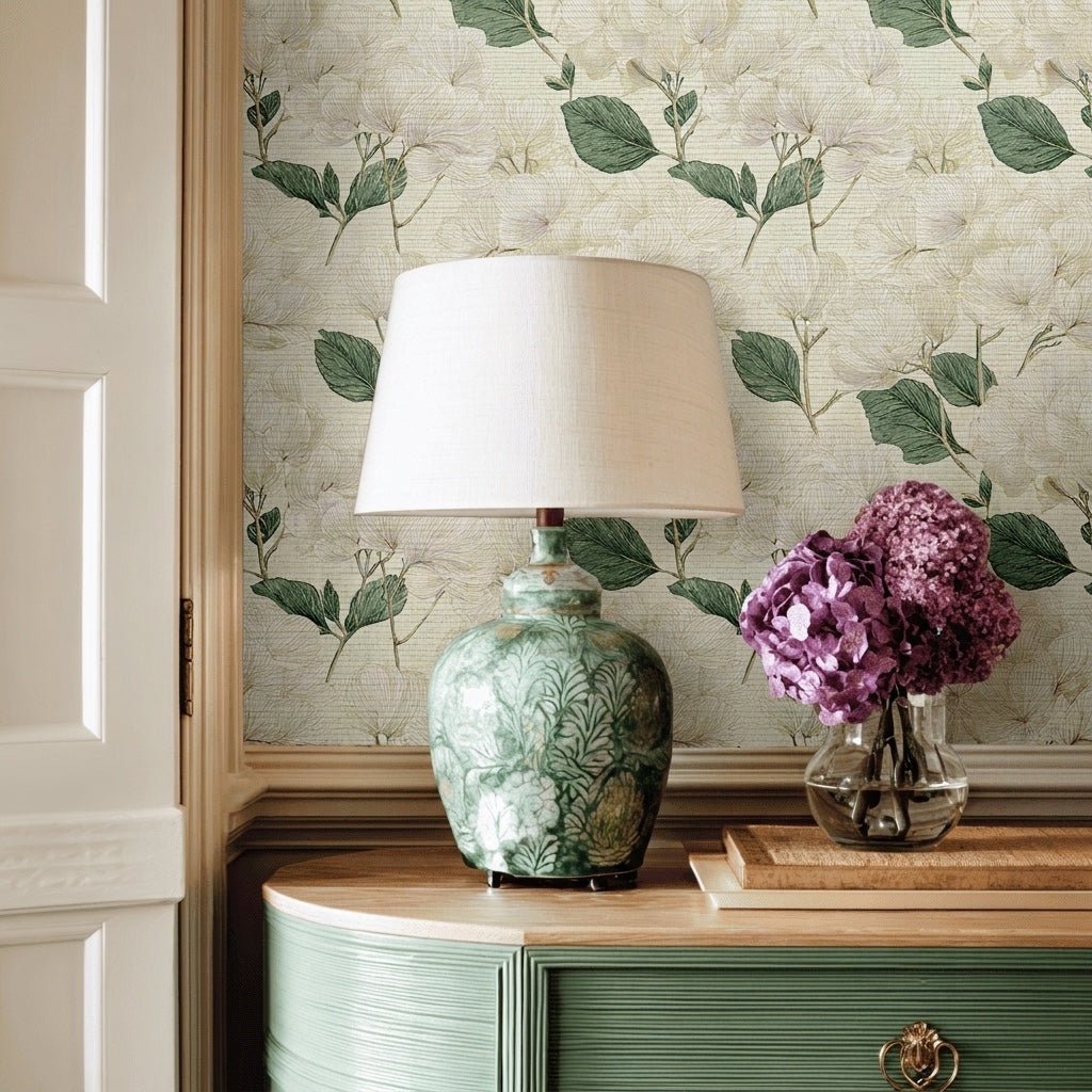 Evermore Faux Grasscloth Wallpaper - Lemon Park