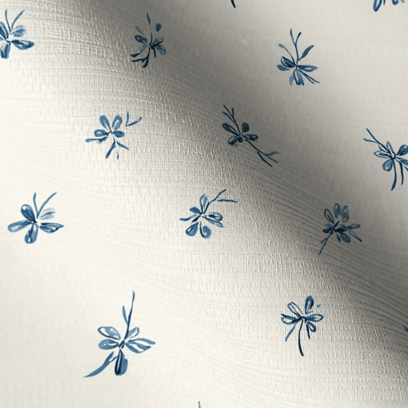 Evie Blue Faux Grasscloth Wallpaper - Lemon Park