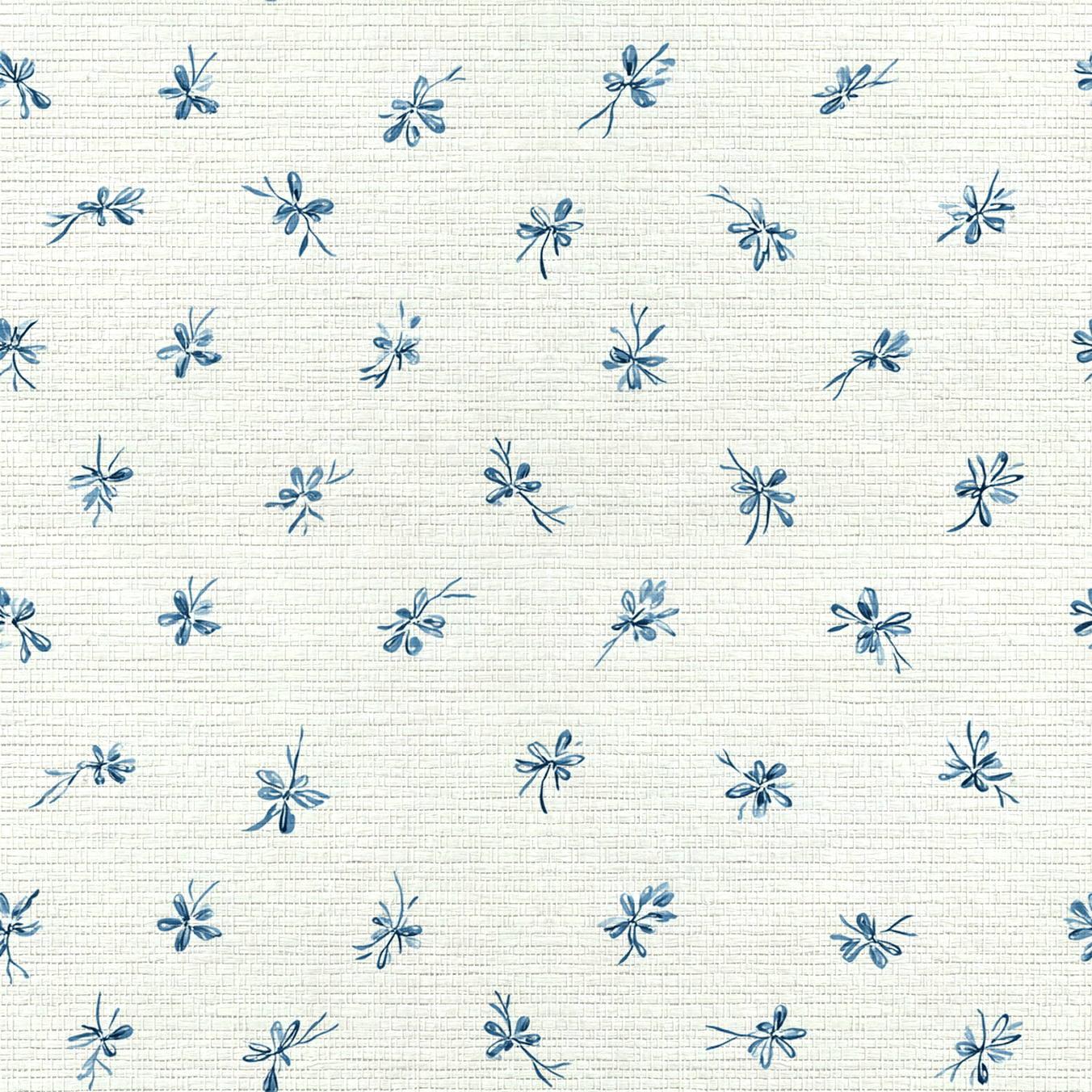Evie Blue Faux Grasscloth Wallpaper - Lemon Park