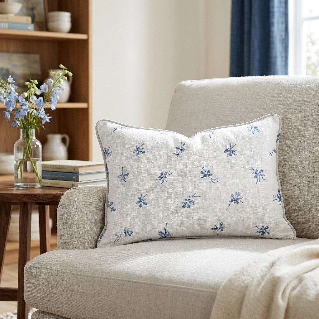 Evie Blue Throw Pillow - Lemon Park