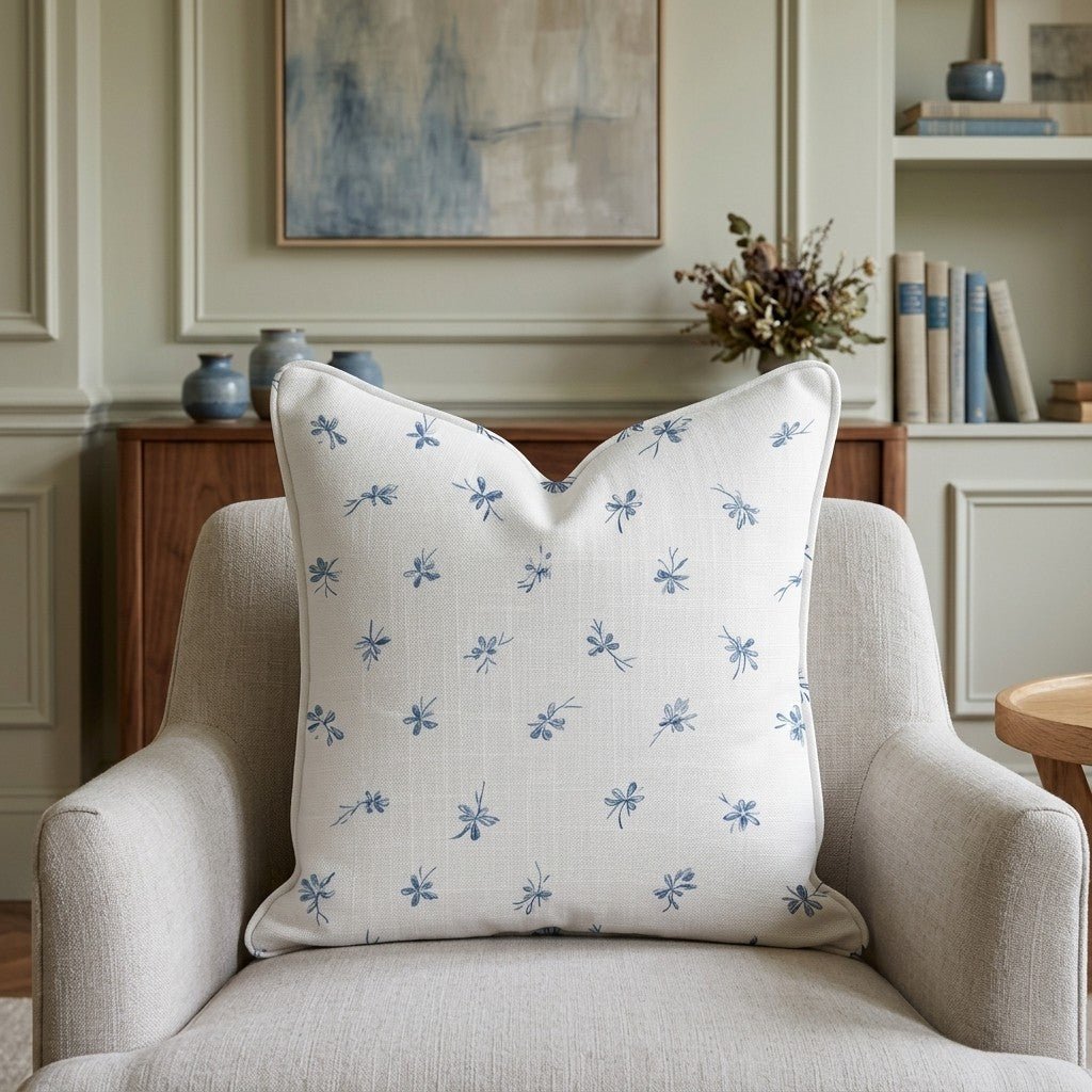 Evie Blue Throw Pillow - Lemon Park