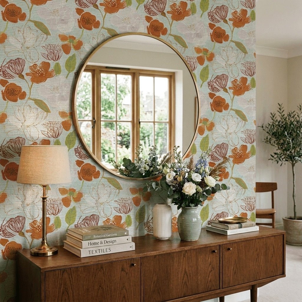 Evie Faux Grasscloth Wallpaper - Lemon Park