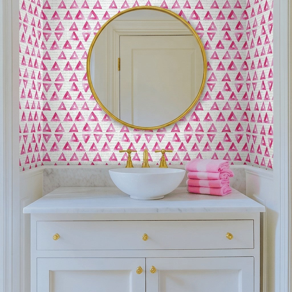 Triangle Tango Faux Grasscloth Wallpaper