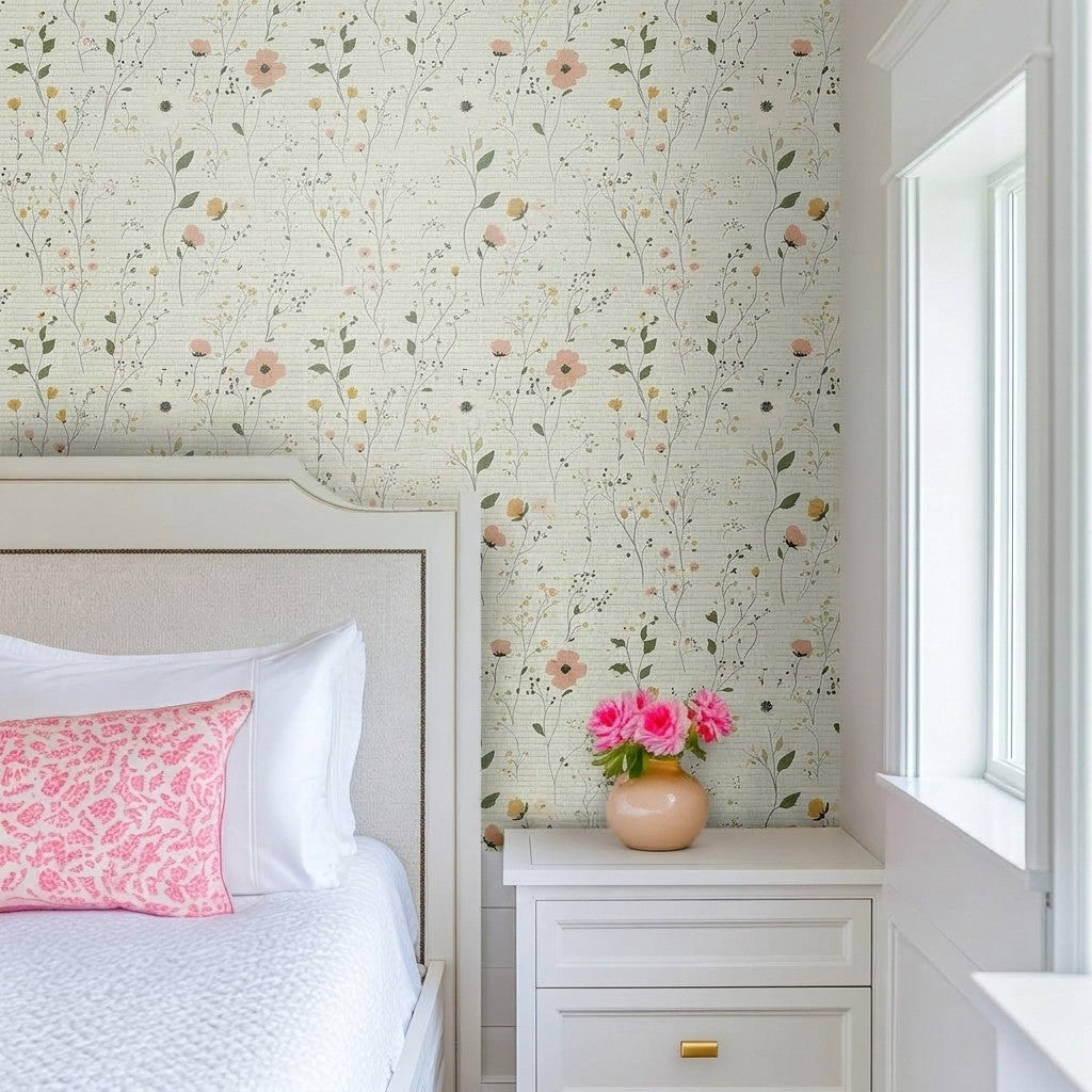 Whispering Meadows Faux Grasscloth Wallpaper