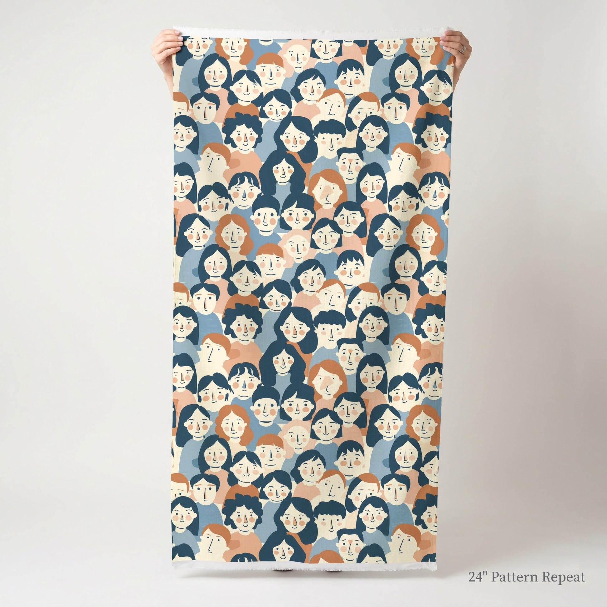 Faces in the Crowd - Fabric - Lemon Park