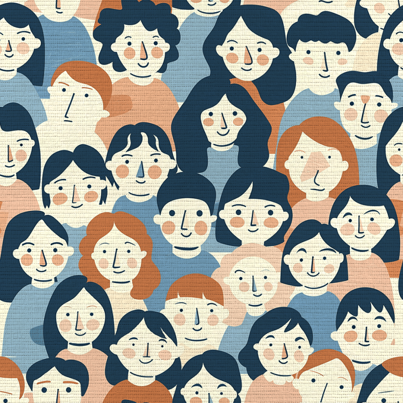 Faces in the Crowd Faux Grasscloth Wallpaper - Lemon Park