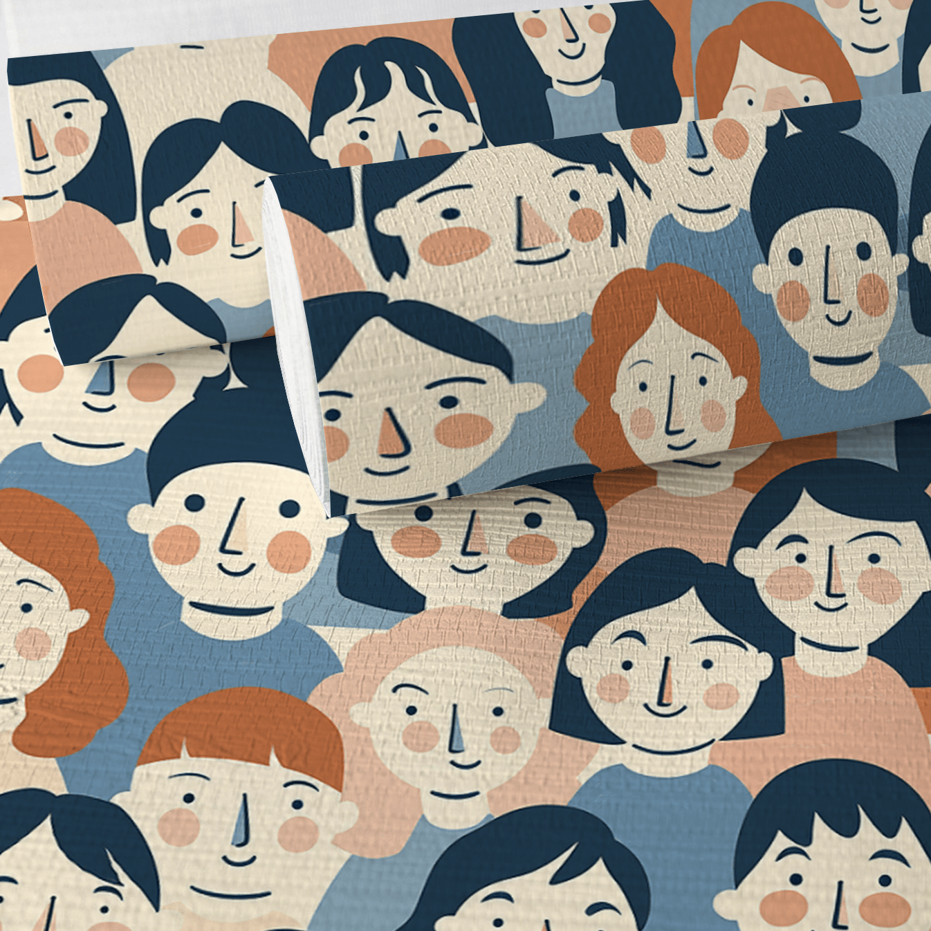 Faces in the Crowd Faux Grasscloth Wallpaper - Lemon Park