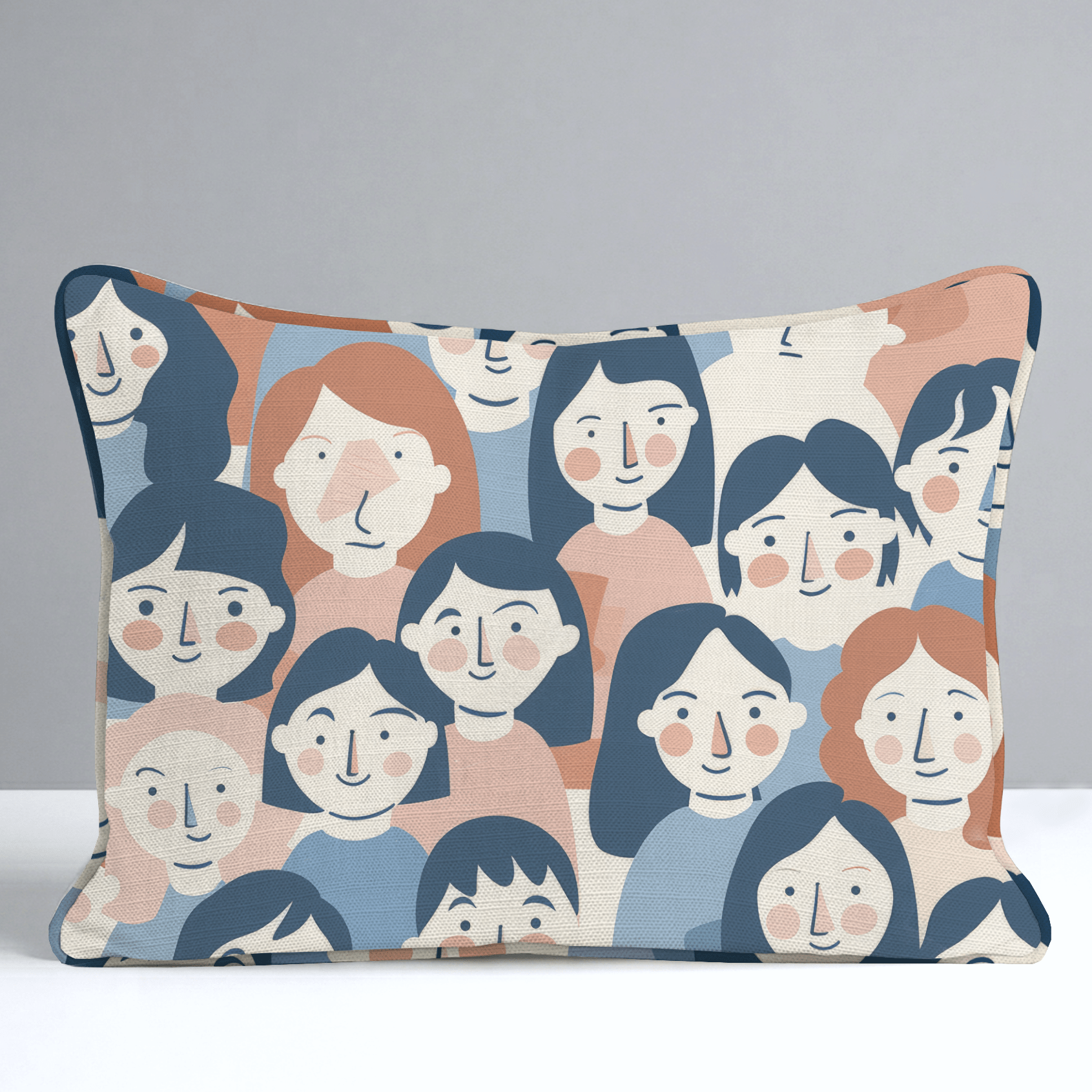 Faces in the Crowd Throw Pillow - Lemon Park