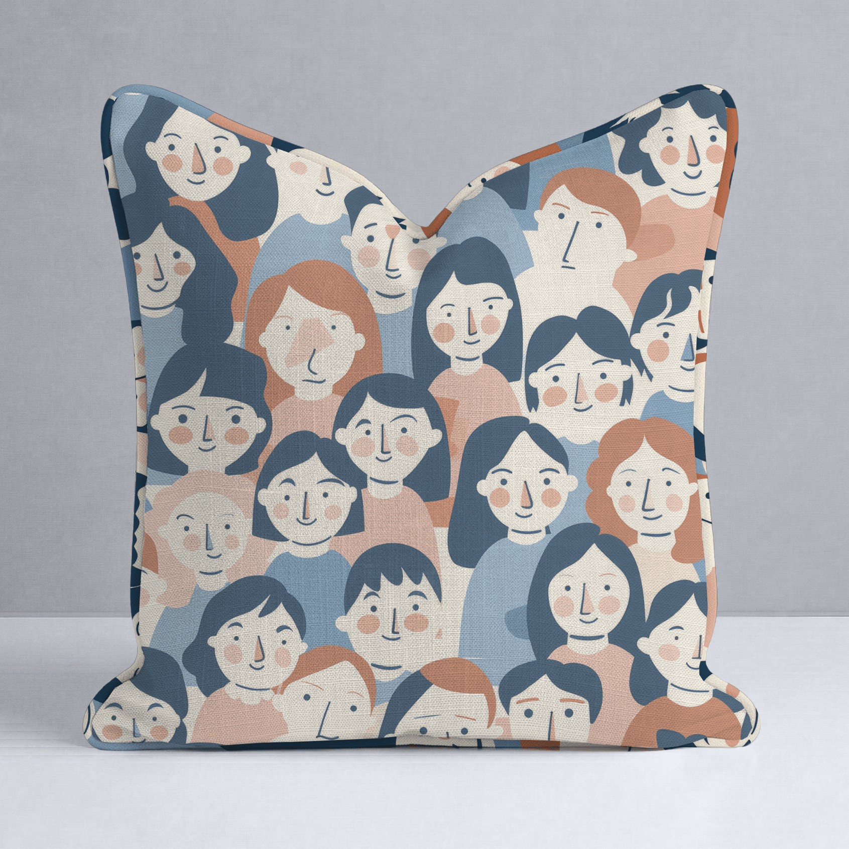 Faces in the Crowd Throw Pillow - Lemon Park